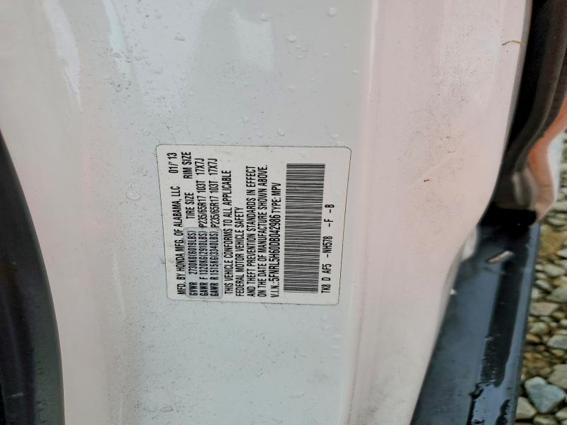 2013 Honda Odyssey მანქანა იყიდება აუქციონზე, vin: 5FNRL5H60DB042986, აუქციონის ნომერი: 51044466