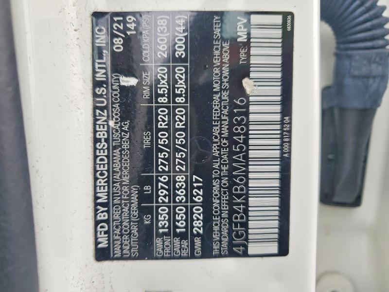 Aukcja sprzedaży 2021 Mercedes-benz Gle, vin: 4JGFB4KB6MA548316, numer aukcji: 49252056
