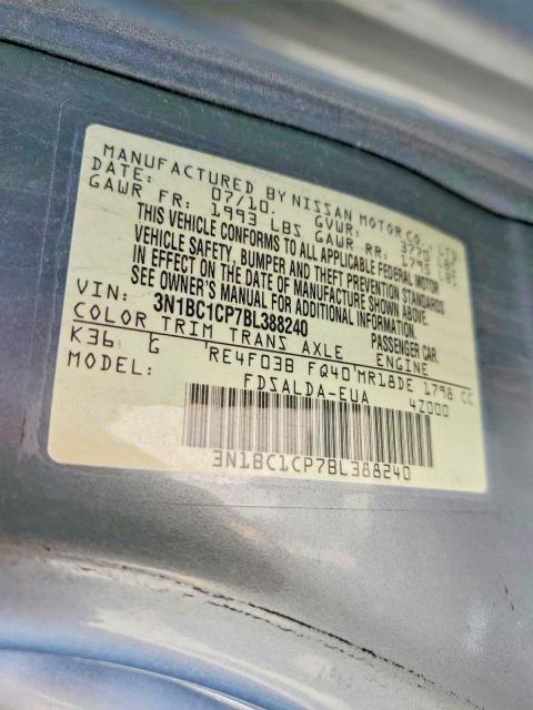 Aukcja sprzedaży 2011 Nissan Versa, vin: 3N1BC1CP7BL388240, numer aukcji: 50500206