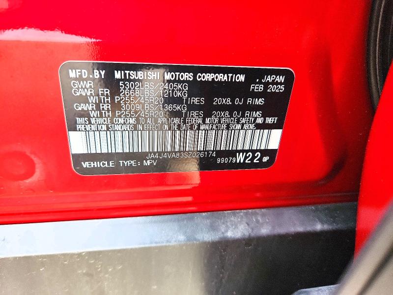 Aukcja sprzedaży 2025 Mitsubishi Outlander, vin: JA4J4VA83SZ026174, numer aukcji: 49889896