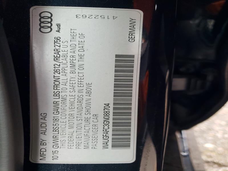 Aukcja sprzedaży 2016 Audi A6, vin: WAUGFAFC3GN088704, numer aukcji: 50505856