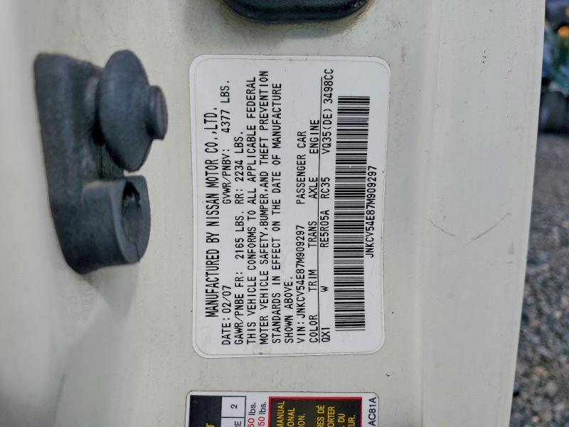Продаж на аукціоні авто 2007 Infiniti G35, vin: JNKCV54E87M909297, номер лоту: 49583116