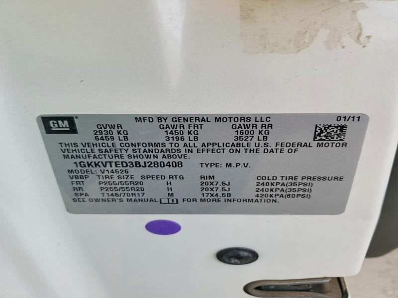 2011 Gmc Acadia მანქანა იყიდება აუქციონზე, vin: 1GKKVTED3BJ280408, აუქციონის ნომერი: 50196896