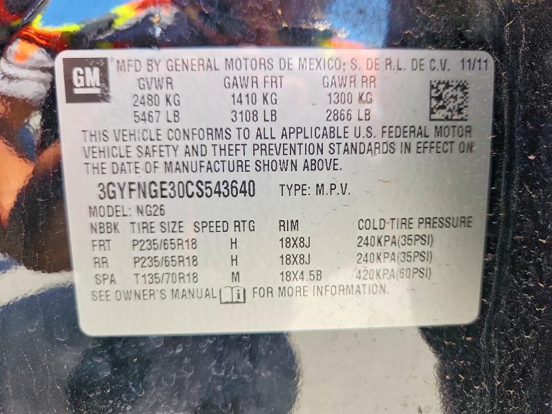 Продаж на аукціоні авто 2012 Cadillac Srx, vin: 3GYFNGE30CS543640, номер лоту: 48490316