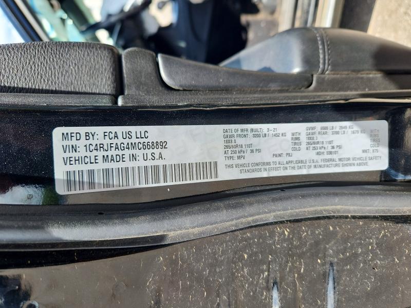 Aukcja sprzedaży 2021 Jeep Grand Cherokee, vin: 1C4RJFAG4MC668892, numer aukcji: 49328856
