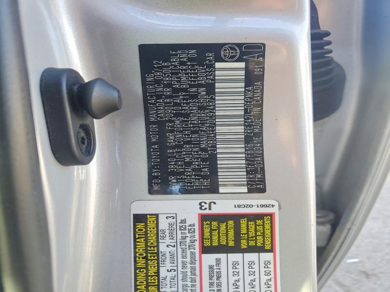 Aukcja sprzedaży 2013 Toyota Corolla, vin: 2T1BU4EE7DC924875, numer aukcji: 51347746