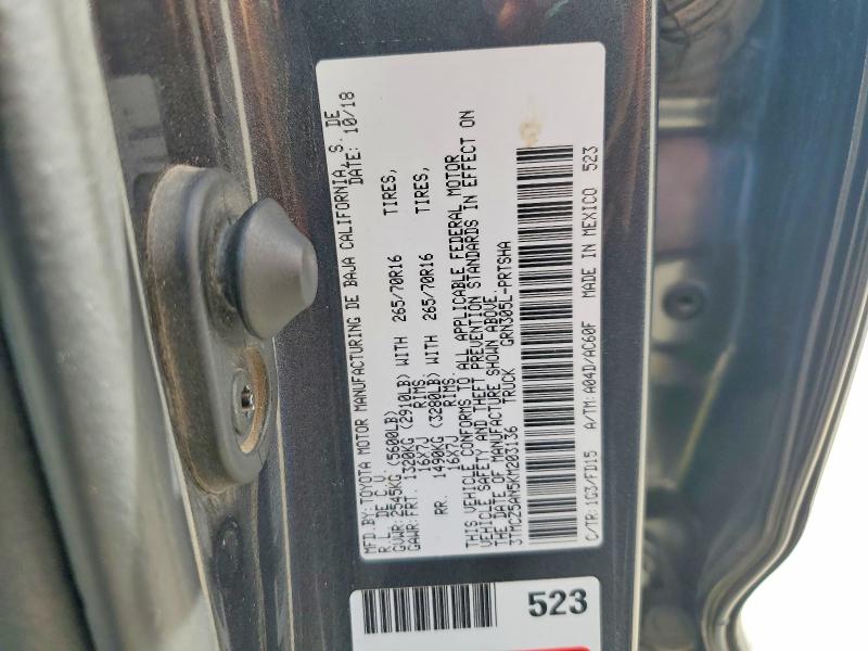 49309946 :رقم المزاد ، 3TMCZ5AN5KM203136 vin ، 2019 Toyota Tacoma مزاد بيع