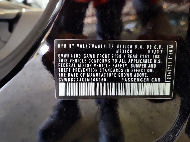 51676146 :رقم المزاد ، 3VWDB7AJXJM206160 vin ، 2018 Volkswagen Jetta مزاد بيع