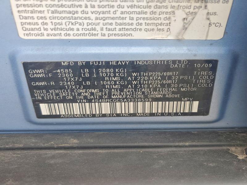 Продажа на аукционе авто 2010 Subaru Outback, vin: 4S4BRCGC5A3338599, номер лота: 51654306