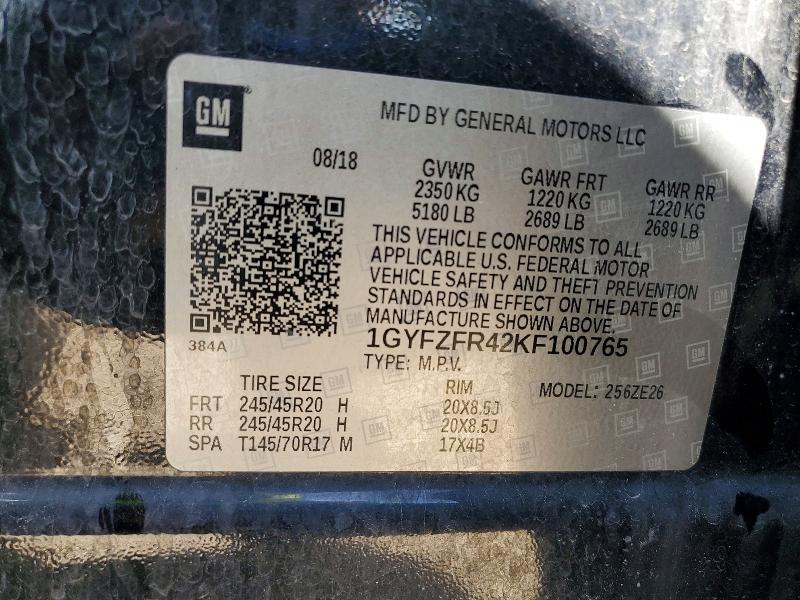 Продаж на аукціоні авто 2019 Cadillac Xt4, vin: 1GYFZFR42KF100765, номер лоту: 50836566