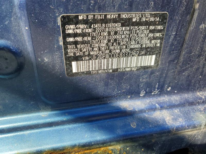 Aukcja sprzedaży 2014 Subaru Xv Crosstrek, vin: JF2GPACC0E8337252, numer aukcji: 48967866