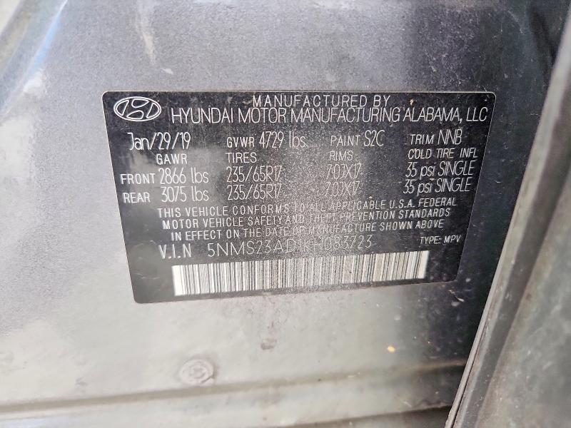 Продажа на аукционе авто 2019 Hyundai Santa Fe, vin: 5NMS23AD1KH083723, номер лота: 48570446