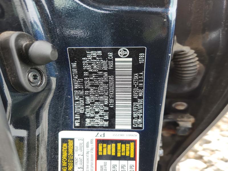 51351156 :رقم المزاد ، 4T1BF1FKXDU290585 vin ، 2013 Toyota Camry مزاد بيع