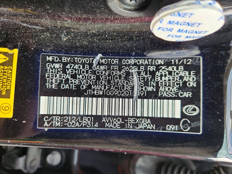 Продаж на аукціоні авто 2013 Lexus Es, vin: JTHBW1GG9D2011491, номер лоту: 49777426
