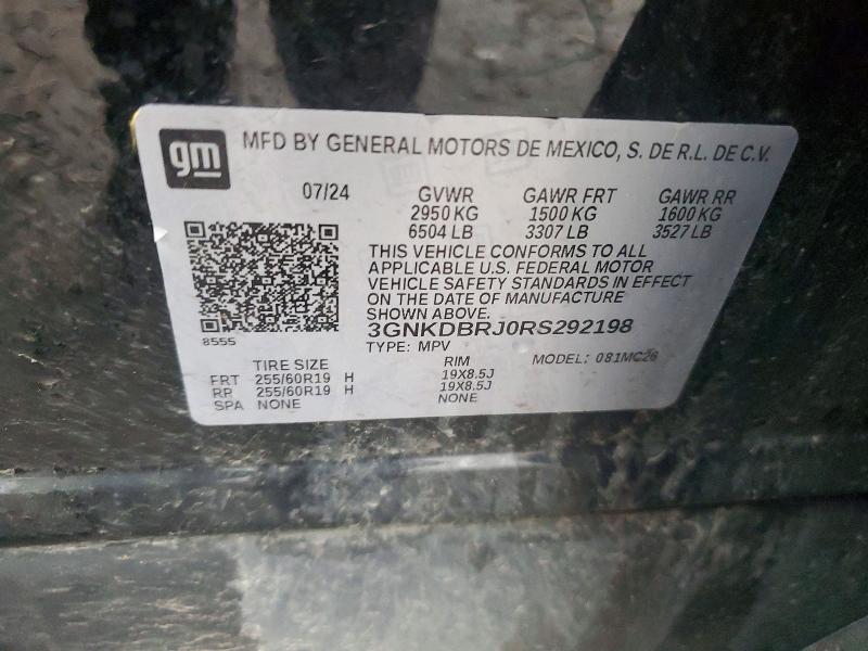Aukcja sprzedaży 2024 Chevrolet Blazer, vin: 3GNKDBRJ0RS292198, numer aukcji: 51770866