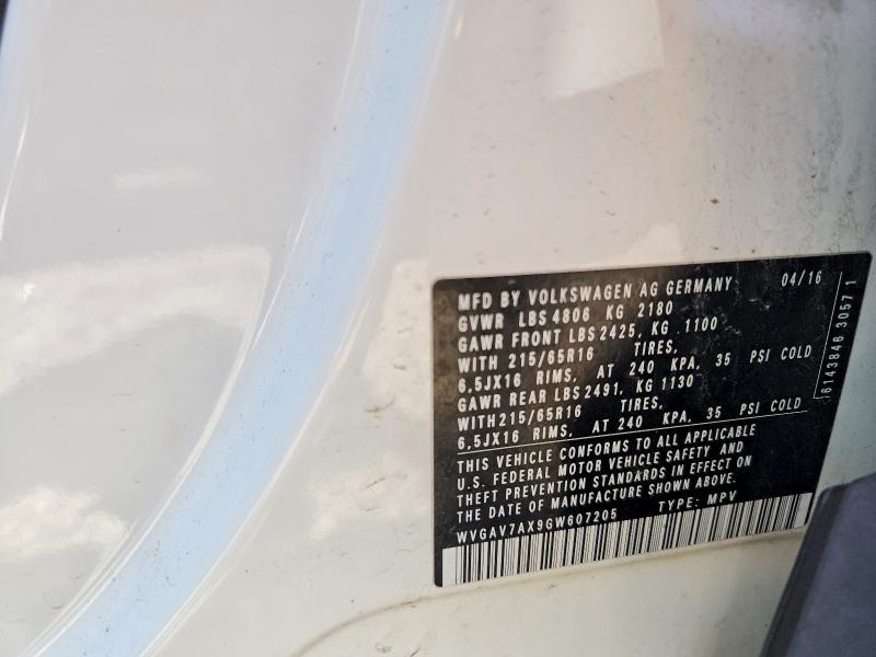 Aukcja sprzedaży 2016 Volkswagen Tiguan, vin: WVGAV7AX9GW607205, numer aukcji: 51208306