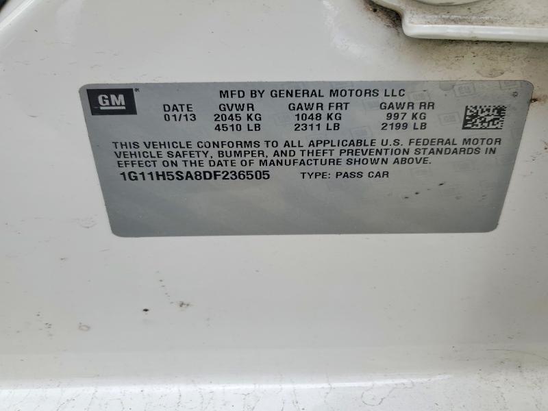 Продажа на аукционе авто 2013 Chevrolet Malibu, vin: 1G11H5SA8DF236505, номер лота: 51750306