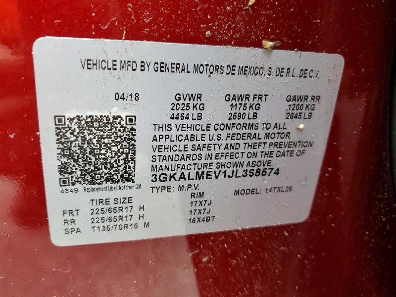 Aukcja sprzedaży 2018 Gmc Terrain, vin: 3GKALMEV1JL368574, numer aukcji: 49685836