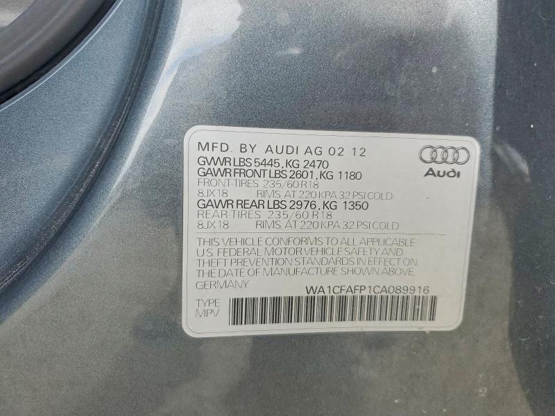 51204226 :رقم المزاد ، WA1CFAFP1CA089916 vin ، 2012 Audi Q5 مزاد بيع