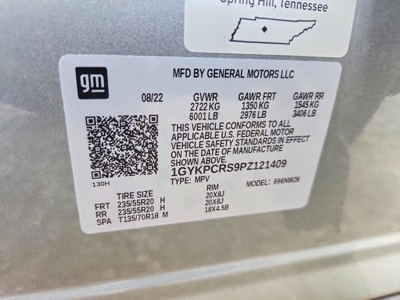 50180466 :رقم المزاد ، 1GYKPCRS9PZ121409 vin ، 2023 Cadillac Xt6 مزاد بيع