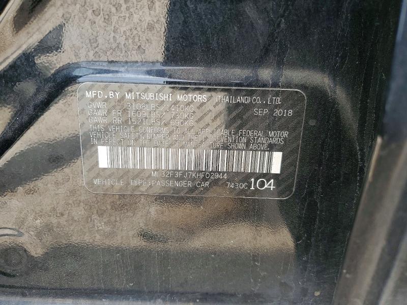 Продаж на аукціоні авто 2019 Mitsubishi Mirage, vin: ML32F3FJ7KHF02944, номер лоту: 47947156