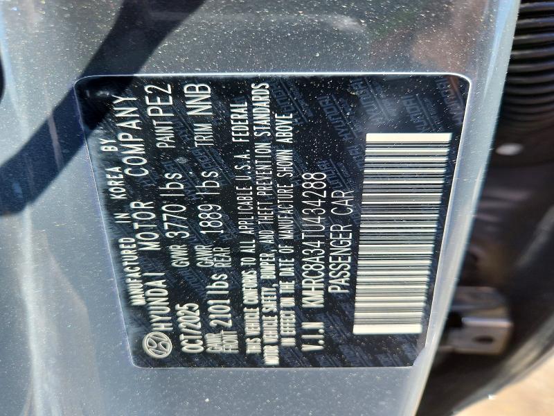Продажа на аукционе авто 2026 Hyundai Venue, vin: KMHRC8A34TU434288, номер лота: 51041946