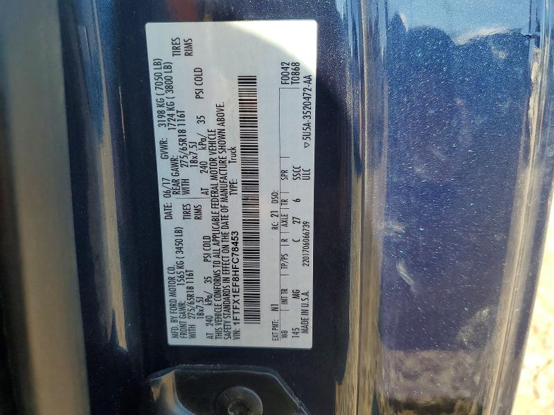 Aukcja sprzedaży 2017 Ford F150, vin: 1FTFX1EF8HFC78453, numer aukcji: 49839036