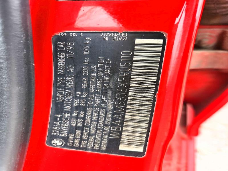Продажа на аукционе авто 1999 Bmw 328, vin: WBAAM5335XFR05110, номер лота: 51089616