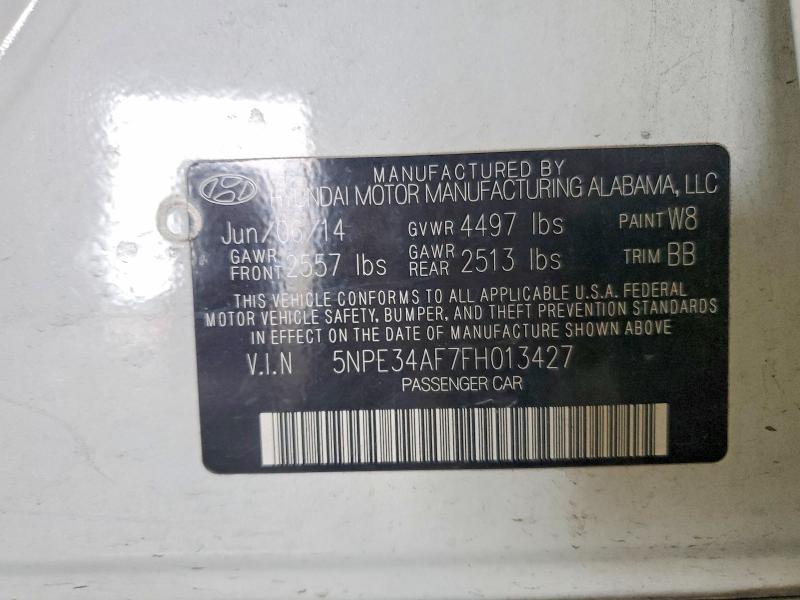 2015 Hyundai Sonata მანქანა იყიდება აუქციონზე, vin: 5NPE34AF7FH013427, აუქციონის ნომერი: 51418706