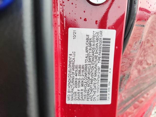 Aukcja sprzedaży 2021 Honda Accord, vin: 1HGCV1F47MA121687, numer aukcji: 51768696