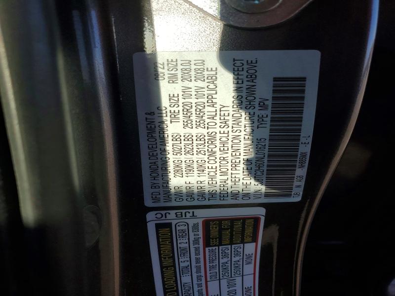 48358796 :رقم المزاد ، 5J8TC2H60NL016215 vin ، 2022 Acura Rdx مزاد بيع