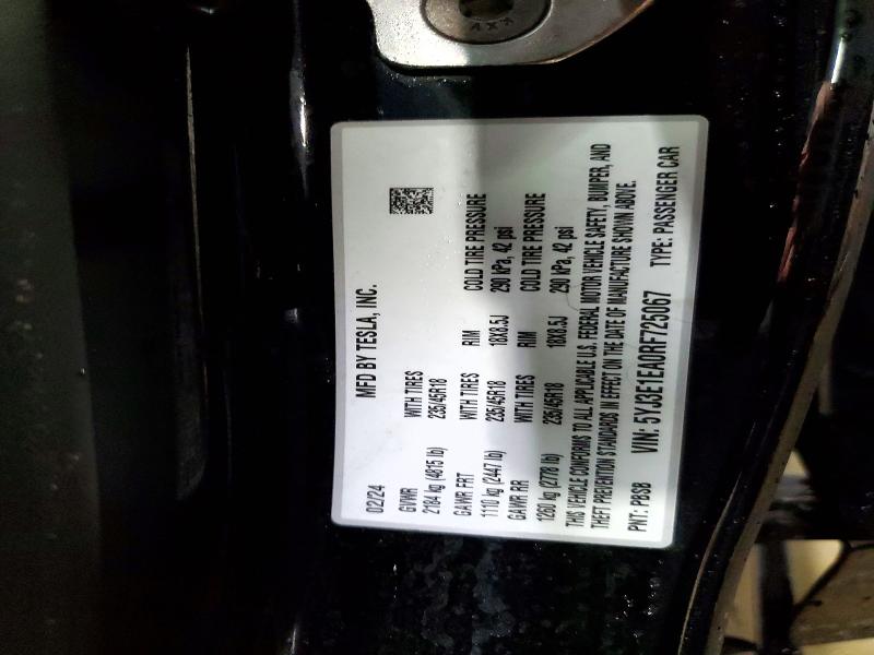 Aukcja sprzedaży 2024 Tesla Model 3, vin: 5YJ3E1EA0RF725067, numer aukcji: 48332646