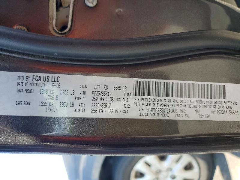 2016 Dodge Journey მანქანა იყიდება აუქციონზე, vin: 3C4PDCAB5GT241036, აუქციონის ნომერი: 50905196