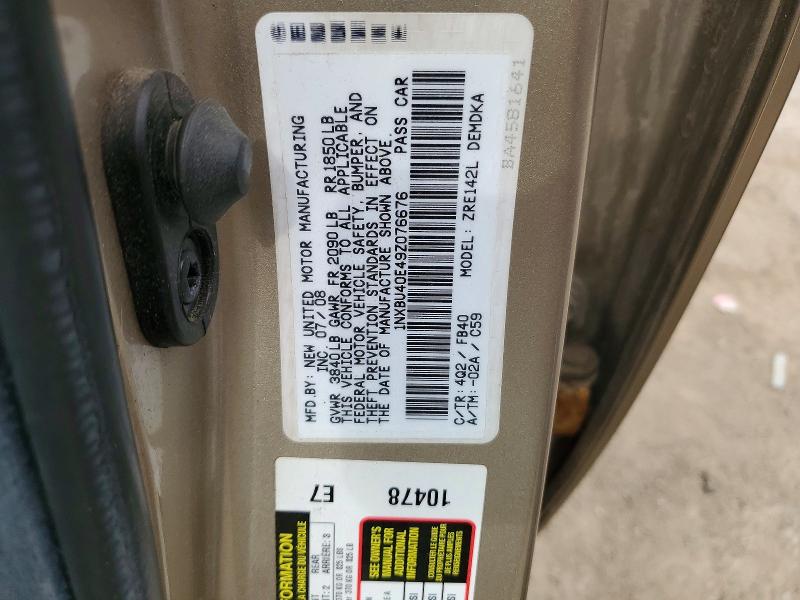 Aukcja sprzedaży 2009 Toyota Corolla, vin: 1NXBU40E49Z076676, numer aukcji: 50454196
