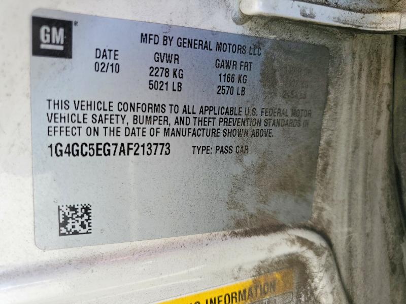 Продажа на аукционе авто 2010 Buick Lacrosse, vin: 1G4GC5EG7AF213773, номер лота: 50852136