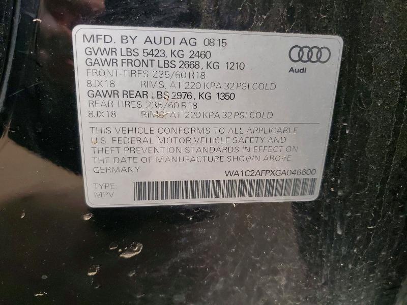 Продажа на аукционе авто 2016 Audi Q5, vin: WA1C2AFPXGA046600, номер лота: 49396666
