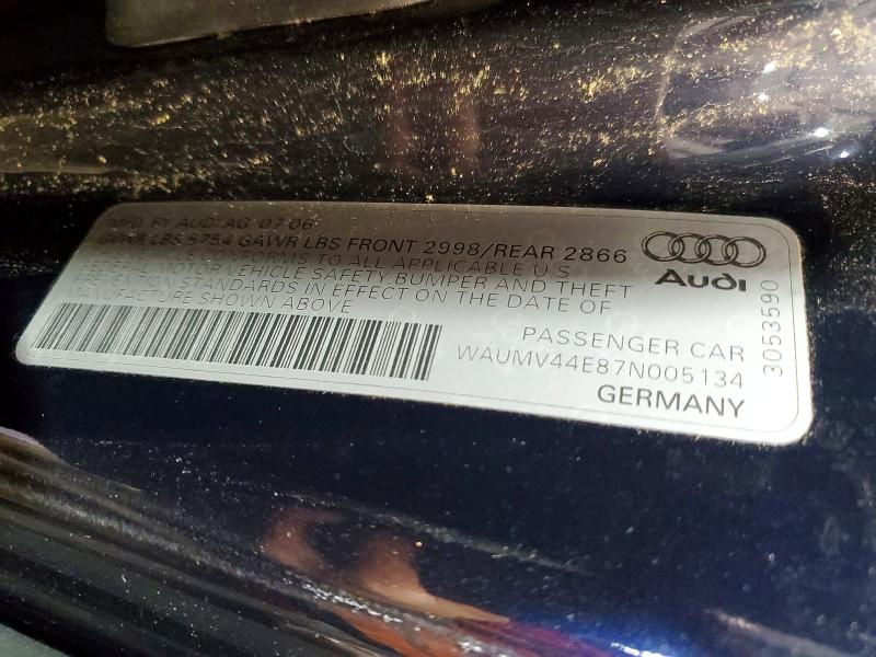 Aukcja sprzedaży 2007 Audi A8, vin: WAUMV44E87N005134, numer aukcji: 48600356