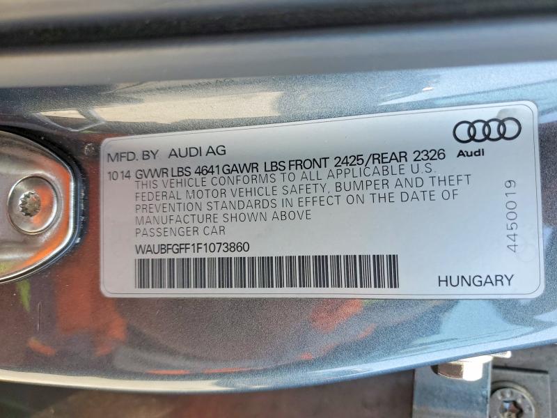 50656376 :رقم المزاد ، WAUBFGFF1F1073860 vin ، 2015 Audi S3 مزاد بيع