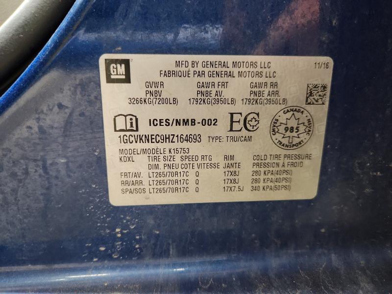 Aukcja sprzedaży 2017 Chevrolet Silverado, vin: 1GCVKNEC9HZ164693, numer aukcji: 51107146