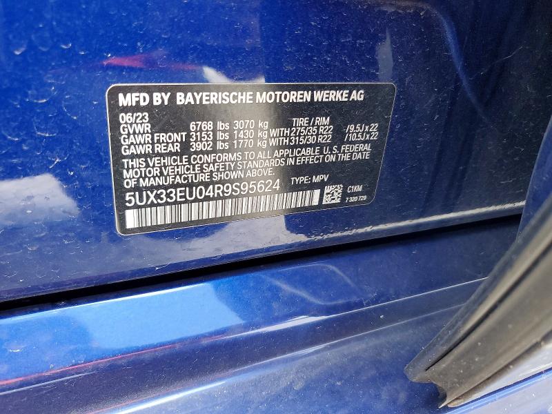 49556796 :رقم المزاد ، 5UX33EU04R9S95624 vin ، 2024 Bmw X5 مزاد بيع