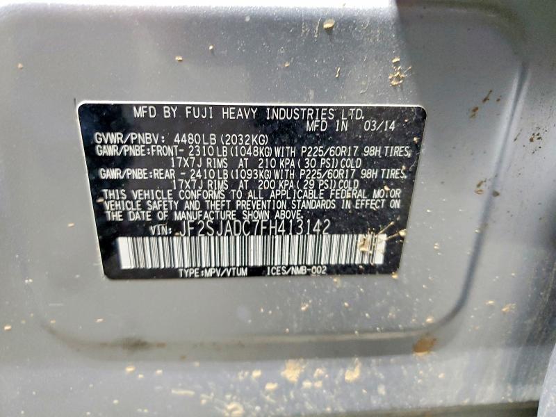 Продаж на аукціоні авто 2015 Subaru Forester, vin: JF2SJADC7FH413142, номер лоту: 51883466
