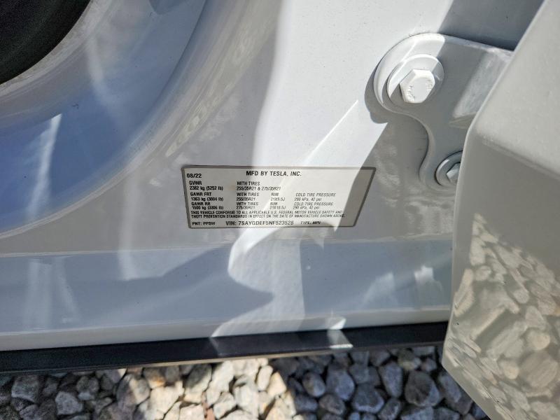2022 Tesla Model Y მანქანა იყიდება აუქციონზე, vin: 7SAYGDEF5NF523528, აუქციონის ნომერი: 50568016