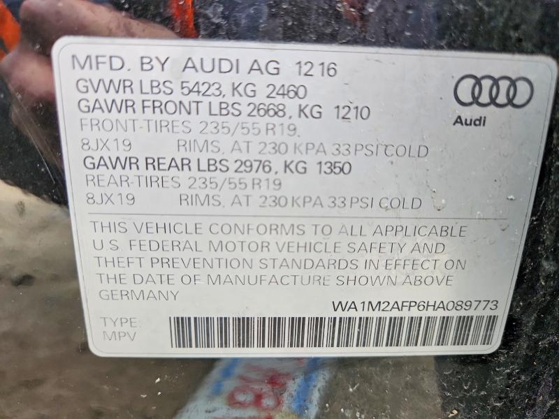 Продажа на аукционе авто 2017 Audi Q5, vin: WA1M2AFP6HA089773, номер лота: 48946876