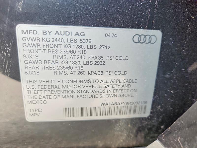 Продажа на аукционе авто 2024 Audi Q5, vin: WA1ABAFY9R2092139, номер лота: 47992146