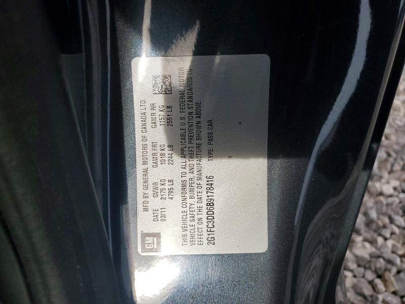 49754666 :رقم المزاد ، 2G1FC3DD6B9178416 vin ، 2011 Chevrolet Camaro مزاد بيع