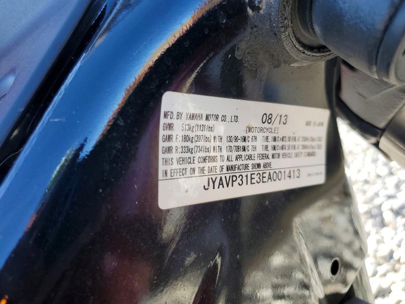 Aukcja sprzedaży 2014 Yamaha Xvs1300, vin: JYAVP31E3EA001413, numer aukcji: 50948746