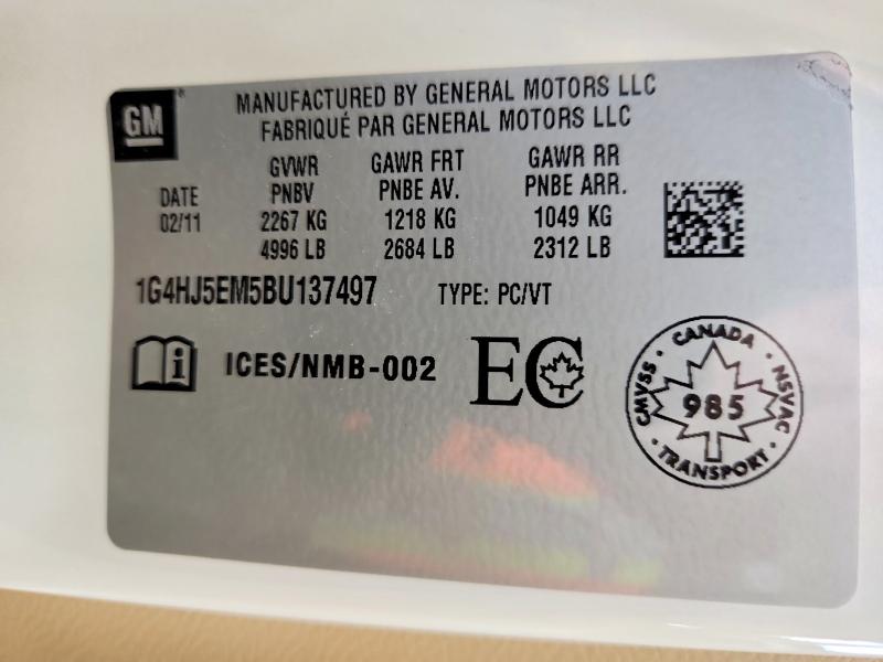 Aukcja sprzedaży 2011 Buick Lucerne, vin: 1G4HJ5EM5BU137497, numer aukcji: 51003746