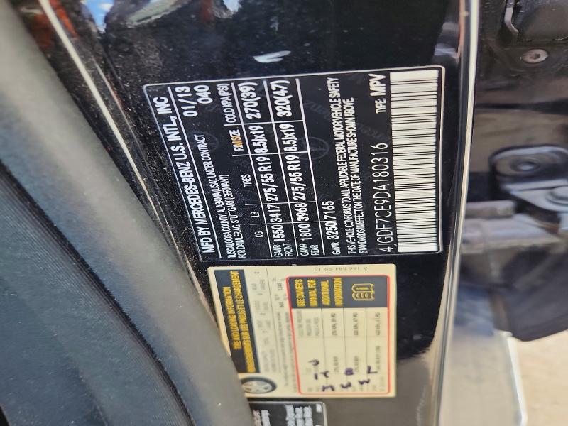 2013 Mercedes-benz Gl მანქანა იყიდება აუქციონზე, vin: 4JGDF7CE9DA180316, აუქციონის ნომერი: 50591396