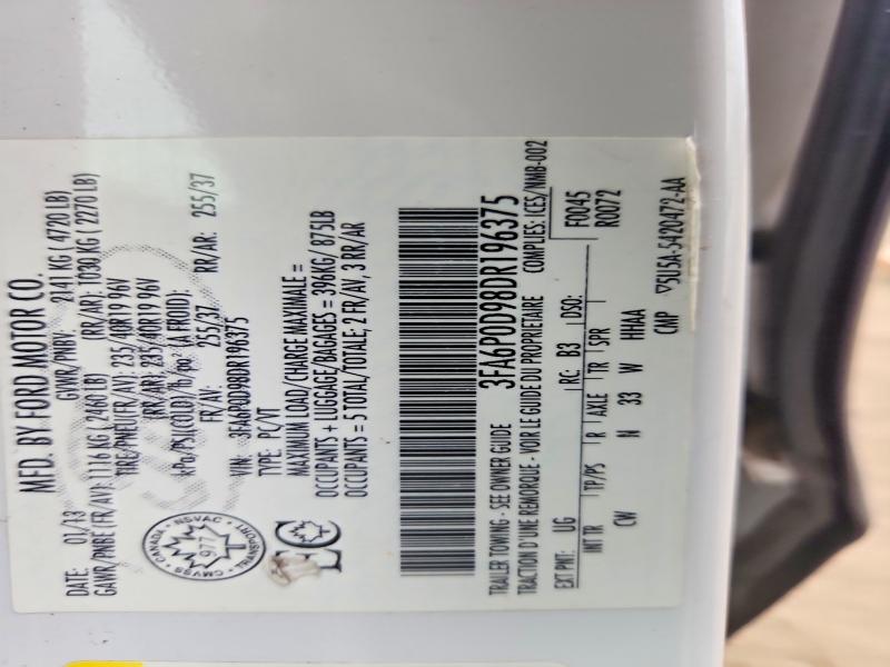 Aukcja sprzedaży 2013 Ford Fusion, vin: 3FA6P0D98DR196375, numer aukcji: 51631816