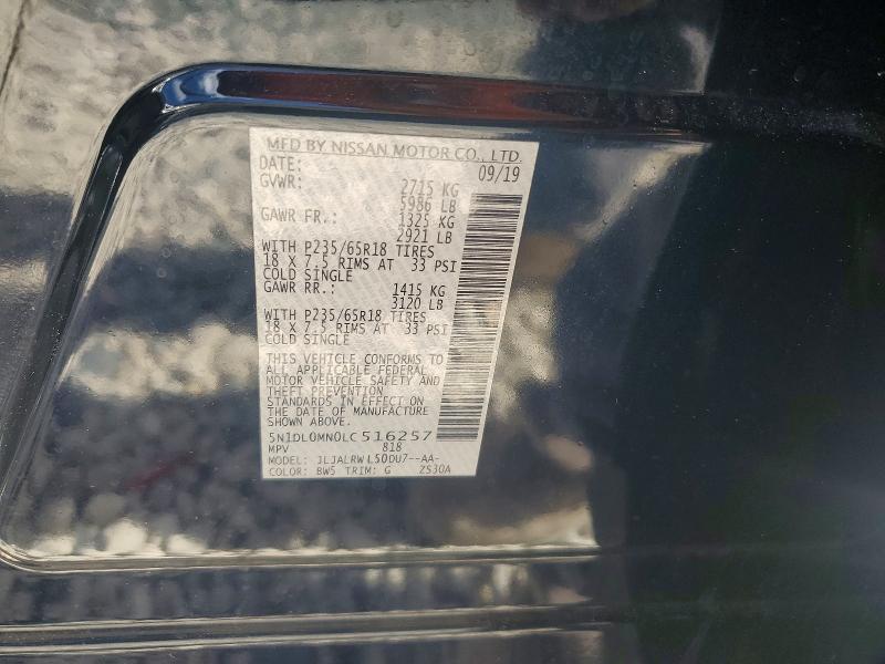 2020 Infiniti Qx60 მანქანა იყიდება აუქციონზე, vin: 5N1DL0MN0LC516257, აუქციონის ნომერი: 50699326